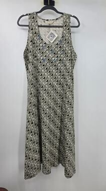 New NWT Marketplace Sleeveless Midi Dress Size Large Black Green